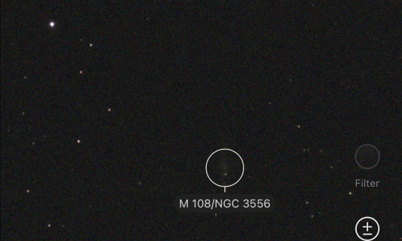 M 108 - Surfboard galaxy - 92 x 10 sec subs - 16 Jan 24 - Seestar S50 view - no processing