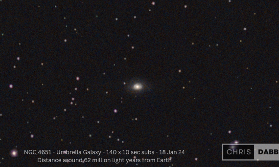 NGC 4651 - Umbrella Galaxy - 140 x 10 sec subs