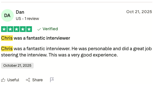 Chris Dabbs author interview testimonial 2