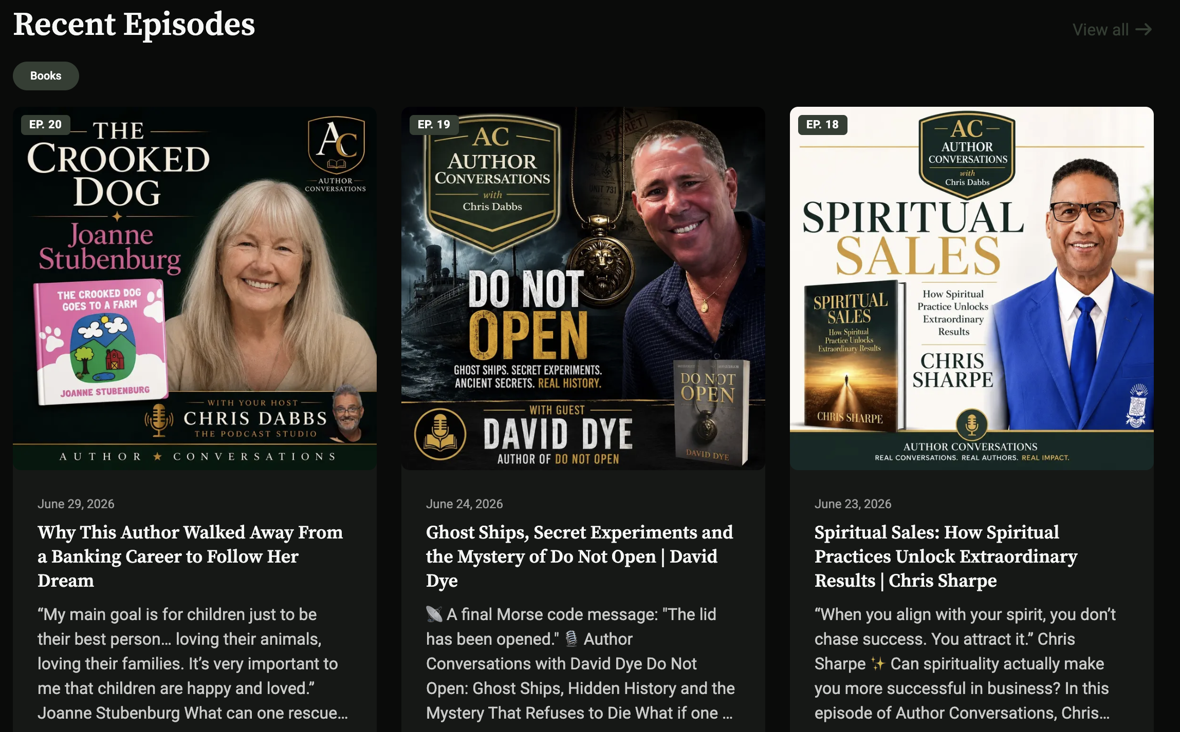 Author Conversations with Chris Dabbs